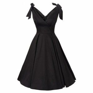 Deadly Dames by Micheline Pitt - "Tie Me Up" Sexy Black Rockabilly Dress - Small